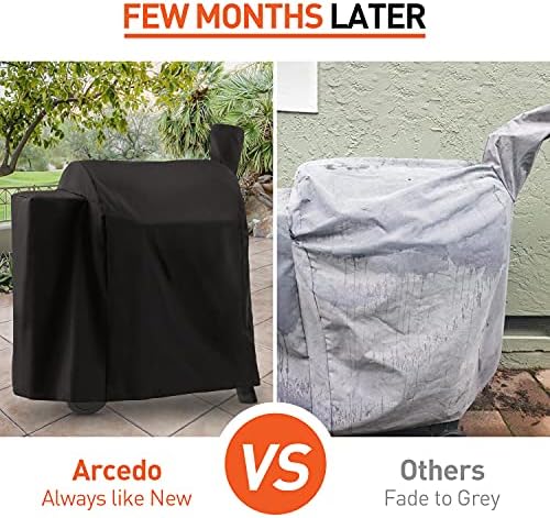 Pellet Grill Cover Compatible with Traeger Pro 22 Series - Waterproof Wood BBQ Smoker Protector for Century 22, Eastwood 22, Pro 575, Lil' Tex Elite 22, Heavy Duty Polyester Grilling Covers