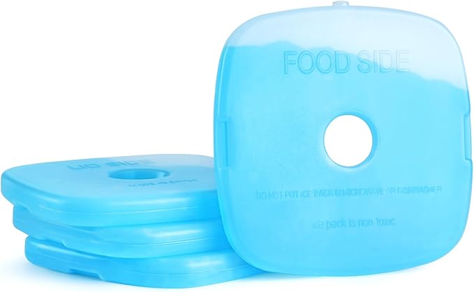 JMEXSUSS Ice Packs for Lunch Boxes,Reusable Ice Packs for Coolers Camping, School and Work (Pack of 4)