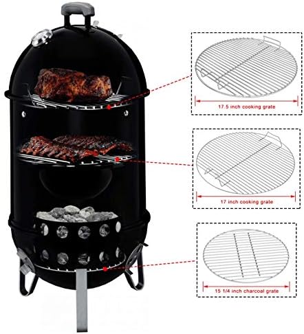 Uniflasy 7432 Upper Cooking Grate 85042 Lower Grate 63013 Charcoal Grates for Weber Charcoal Grill 18/18.5 Inch Smokey Mountain Cooker,Grate 3 Pack