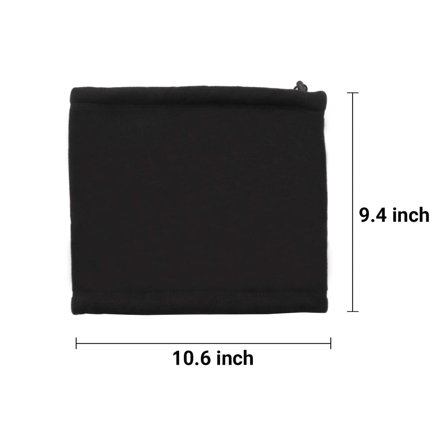 Aiphamy Winter Warm Versatile Polar Fleece Neck Gaiter Neck Warmer Face Mask Beanie Hat Thermal Snowboarding Ski Wear, Black