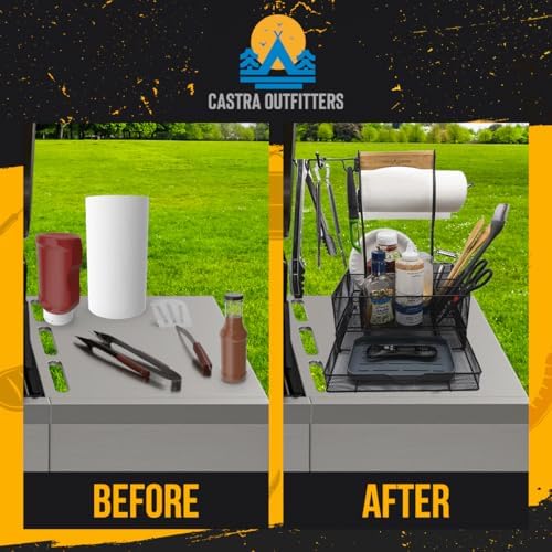 Grill Caddy for Outdoor Grill - Picnic Caddy for Outdoor Kitchen Accessories - BBQ Accessories Basket