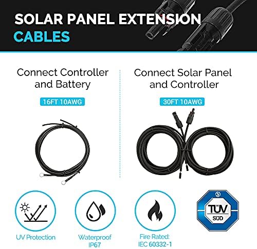 Renogy 200 Watts 12 Volts Monocrystalline RV Solar Panel Kit with Adventurer 30A LCD PWM Charge Controller and Mounting Brackets for RV, Boats, Trailer, Camper, Marine, Off-Grid Solar Power System