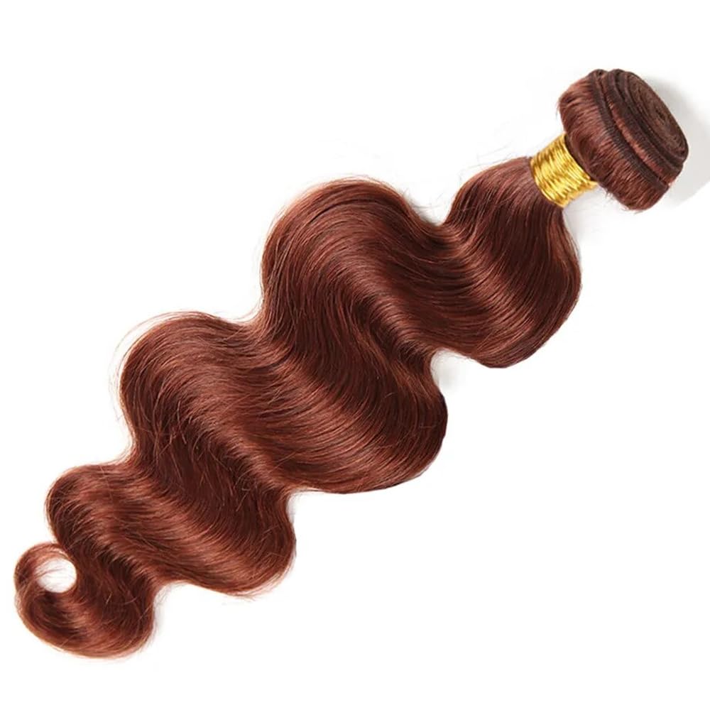 Copper Red Body Wave Bundles Human Hair Color 33 Bundles Human Hair Reddish Borwn Body Wave Bundles Double Weft Brazilian Human Hair Bundles Silky and Soft for Black Women 26 26 26 Inch