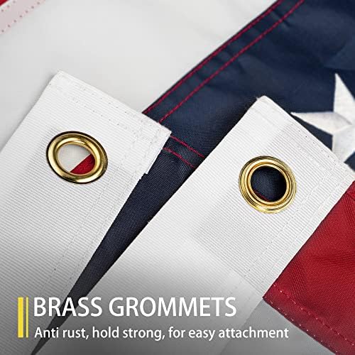 American Flag 3x5 FT Outdoor, Heavy Duty High Wind US Flag, Embroidered Stars, Sewn Stripes, Brass Grommets, Indestructible Tough Double Sided United States Flag Suitable for Outside Use