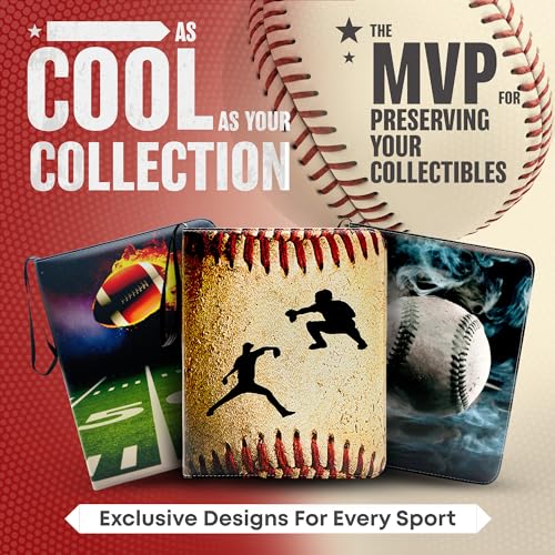 American Flag Baseball Card Binder with 900 Pockets, The Ultimate Baseball Card Holder Includes 50 Page Storage Sleeves to Organize and Protect Your Sports Cards Like a Pro