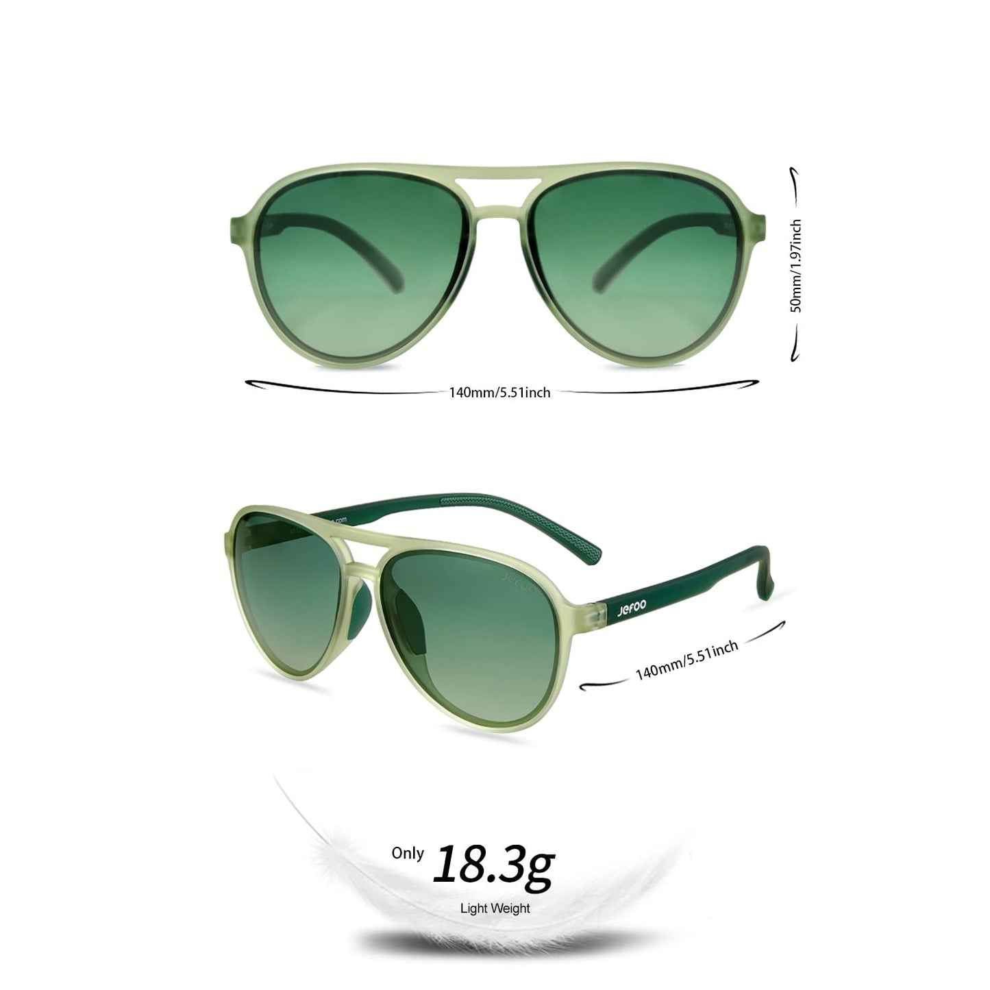 Jefoo Polarized Aviator Sunglasses for Women Men Retro Trendy Sports Sunglasses for Outdoor UV400 Protection