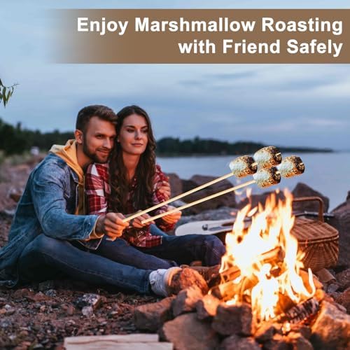 150 Pack Marshmallow Roasting Sticks, 30 Inch Smores Stick Extra Long for Fire Pit, 5mm Thick Bamboo Barbecue Skewers Outdoor for BBQ Kabob Grilling, Campfire, Hotdog, Plant Support