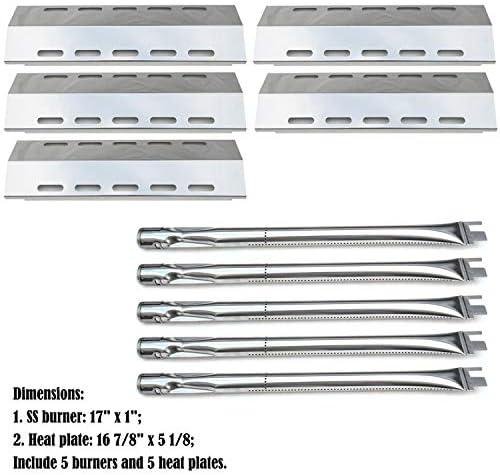 Direct store Parts Kit DG257 Replacement for Ducane 5 Burner 30500701/30500097 Gas Grill Repair Kit Stainless Steel Burners & Heat Plates