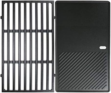 Uniflasy 7637 17.5 Inch Cast Iron Griddle Grates Replacement Part for Weber Spirit E210 E220 S210 S220 with Front Control, Reversible Griddle Plate for Weber Spirit & Spirit II 200 Series