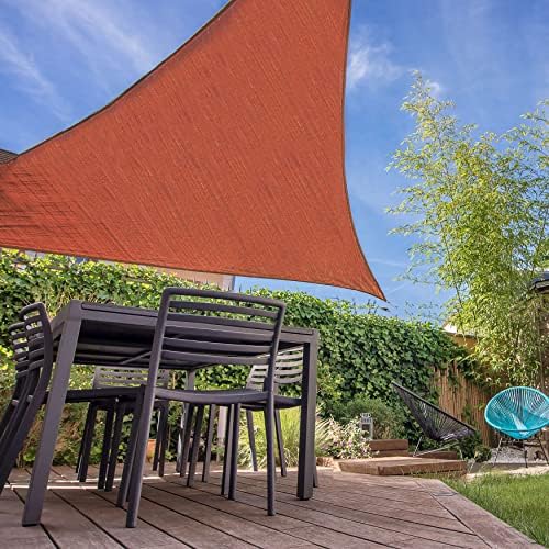 BACKYARD EXPRESSIONS PATIO · HOME · GARDEN | 10'x10'x10' Triangle Sun Shade Sail | UV Blocking Weather Resistant Sun Canopy | Backyard, Deck, Patio, Events (Terra Cotta)