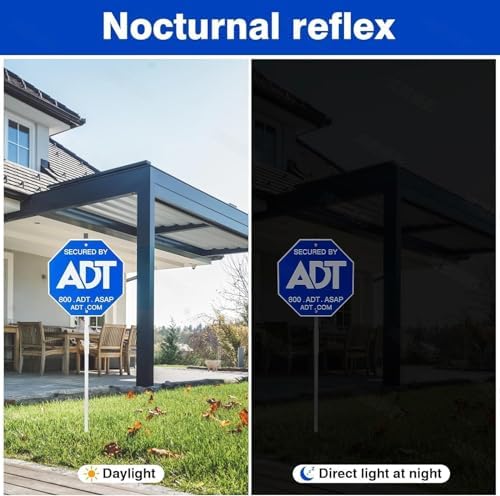 ADT Security Sign - Heavy Duty 28" 100% Aluminum Yard Sign with Stake for Weather-Resistant Protection