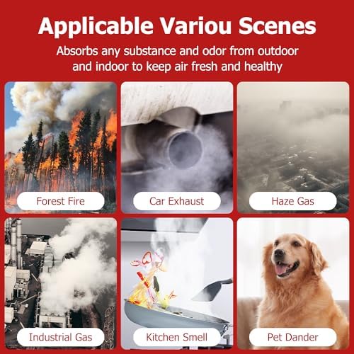 Air Purifier HEPA Filter R Replacement for Honeywell Air Purifier HPA100/200/300 and 5000 Series, Funmit 6 Pack True HEPA Filter Compatible with Honeywell R Filter (HRF-R3 & HRF-R2 & HRF-R1)