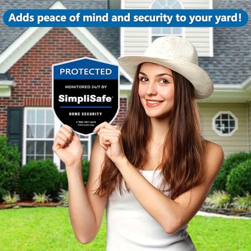 1 Yard Sign with 4 Window Stickers compatible with SimpliSafe Home Security System (STAKE INCLUDED)