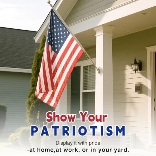 American Flags for Outside 4x6, US Flag Outdoor Heavy Duty, Embroidered Stars/Sewn Stripes/UV Protection/Brass Grommets, USA Flags High Wind