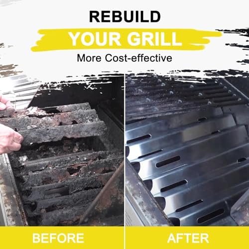 Repair kit for Vermont Castings CF9030 VM400XBP VM450 VM450SSP VM600 CF9055 CF9085 VCS5005, Jenn-Air JA461 JA580 JA461P Grill Parts, Stainless Steel Grill Burner Tube and Heat Plate Tent Shield