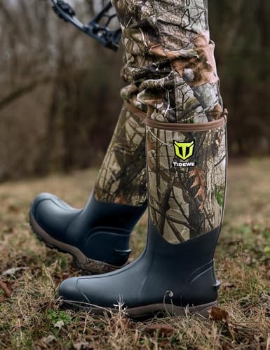 TIDEWE Hunting Boot for Men, Insulated Waterproof Sturdy 16" Men's Hunting Boot, 6mm Neoprene and Rubber Outdoor Boot Next Camo G2 US Size 7