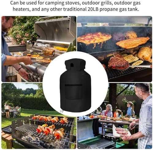 AKEfit Propane Tank Cover 20lb Gas Tank Cover Outdoor 600D Heavy Duty Waterproof Covers Fits Standard 20 lb Tank Cylinder, 13'' x 19.5'' Black