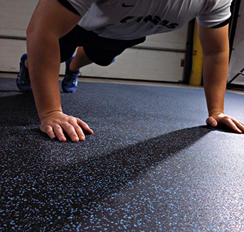 American Floor Mats Sport 8mm Heavy Duty Rubber Flooring - Interlocking Rubber Tile (23" x 23") 10% Grey - 6 Center Tiles Expansion Pack