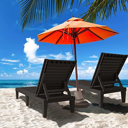 Chaise Lounge Outdoor Set of 4,Adjustable Pool Lounge Chair with 5 Positions Backrest, Waterproof Sun Loungers for Garden Pool Beach Patio Deck Sunbathing.Black