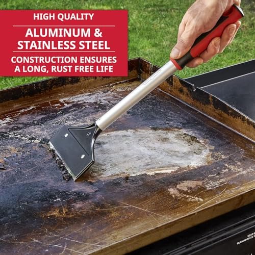 Griddle-Whiz 3pcs Cleaning Combo Kit, Grill Liquid Cleaner with Griddle Scraper & Scrubber Pad for Flat Top Grills & Blackstone Accesories, by FryOilSaver Co.