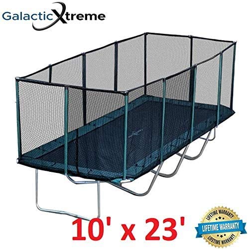 Happy Trampoline Pro Rectangle Trampoline 10x23 - Gymnastics Trampoline with Net Enclosure - Trampoline for Backyard Heavy Duty 750lbs Jumping Capacity - Commercial Grade Outdoor Trampoline