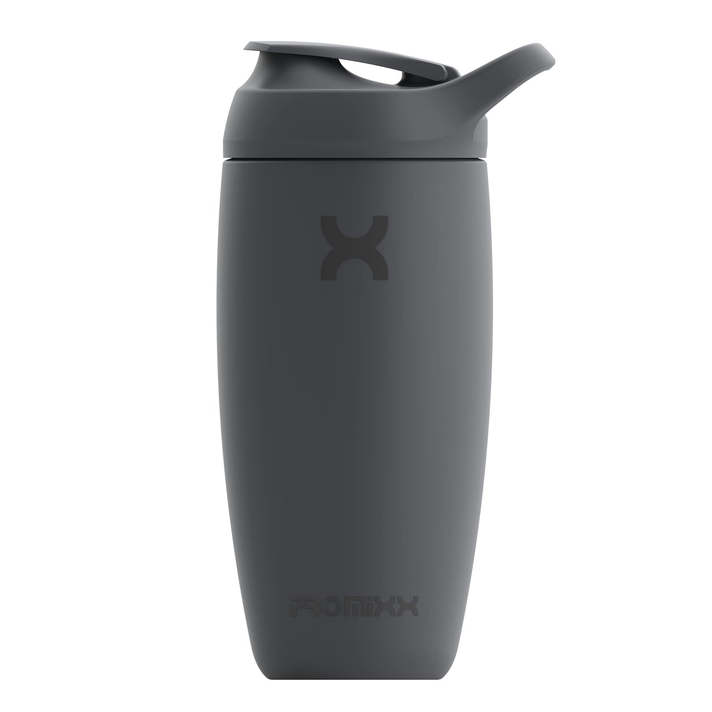 Promixx Pursuit Shaker Bottle Insulated Stainless Steel Water Bottle and shaker Cup, 18oz, Graphite Gray