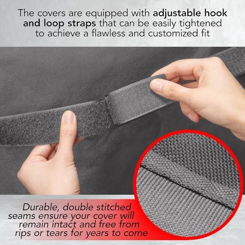 Heavy Duty BBQ Grill Cover for Outdoor Grill, 64 Inch – Waterproof, Weather Resistant, UV & Fade Resistant with Adjustable Straps – Gas Grill Cover for Weber, Charbroil, etc. Charcoal