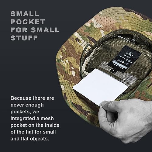 UF Pro Striker Gen 2 Boonie Hat - Military Tactical Brim Hat, Sun Cap for Men Hunting Fishing Outdoor Camping, Brown Grey Small