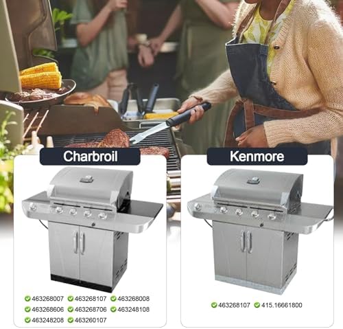 Grill Replacement Parts for Charbroil 463268008, 463268007, 463268606, 463248108, 463268706 Grill Models. Grill Heat Shields, Burner Tubes and Carryover Tube for Charbroil Replacement Parts.
