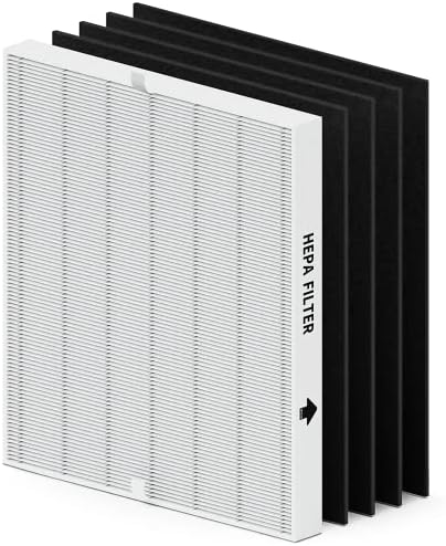 AP-1512HH Filter Set Replacement for Coway Airmega AP-1512HH and 200M Air Purifiers, 1 True HEPA and 4 Carbon Pre-Filters