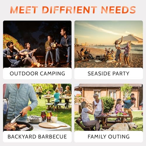 MBY 14 inch Portable Barbecue Grill with Dual Venting System, Small Foldable Charcoal Grill with Warming Rack for Picnic, Camping, Backyard-Black