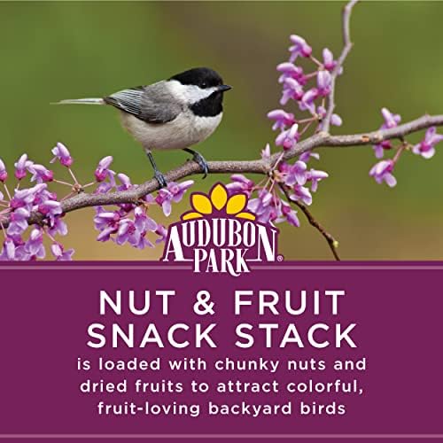 Audubon Park Nut & Fruit Snack Stack Wild Bird Food, Bird Seed Cake for Outside Feeders, 6-Pack & Wagner's 82072 Gourmet Nut & Fruit Wild Bird Food, 5 Pound (Pack of 1)