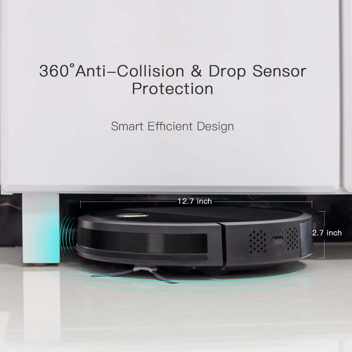 Amarey A800 Robot Vacuum - Super Suction Robotic Vacuum Cleaner, Long Lasting, Timer Function, Self-Charging, Multiple Cleaning Modes, Amarey Robot Vacuum Cleaner for Pet Hair, Hard Floor, Carpet