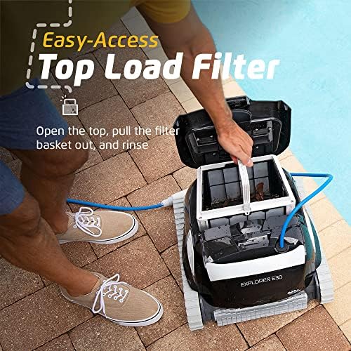 Dolphin (2025 Model) Explorer E30 Wi-Fi Automatic Robotic Pool Vacuum Cleaner, Wall Climbing, Waterline Scrubber Brush, Ideal for Inground Pool 50 FT in Length