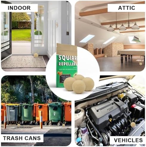 Squirrel Repellent Outdoor, Chipmunk Repellent, Squirrel Repallent for Garden & Yard, Attic Squirrels Deterrent, Keep Chipmunk Away, Get Rid of Squirrels for Tree, Bird Feeders, Plant-12P