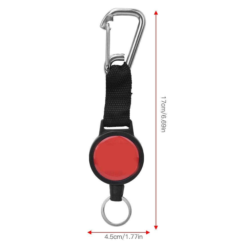 Alomejor Stainless Steel diving Console Retractor Features Heavy Duty Key Ring with Quick Release Buckle Dive Accessory(Stainless Steel Hanging Buckle)