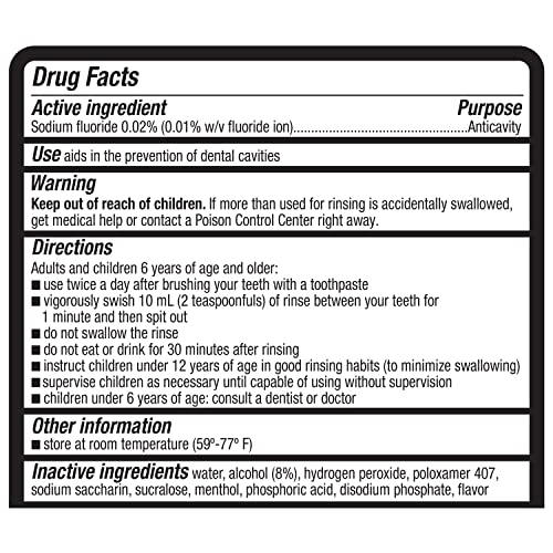 Amazon Basics Whitening Anticavity Mouthwash, 16 Fluid Ounces, Fresh mint, 1-Pack (Previously Solimo)