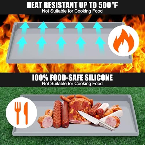 Silicone Griddle Mat Cover for Blackstone - 28 Inch True All-Encompassing Coverage Heavy Duty Food Grade Grill Buddy Mat, All Season Cooking Surface Protective Cover