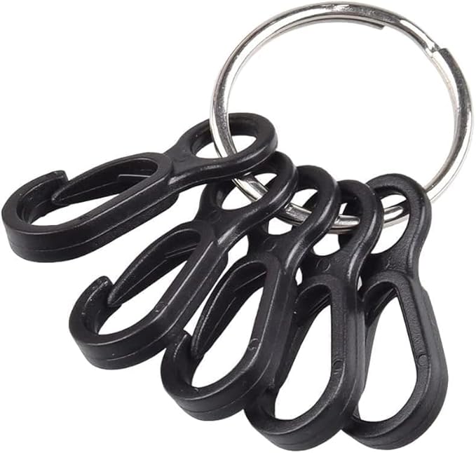 10 Pcs Black Plastic Snap for Lights Hanging to Canopy Clip Hook Camping Carabiner Buckle Multifunction Snap Hook Camping Equipment Tent Buckle Clips Tent Hooks Outdoor Tent Accessories