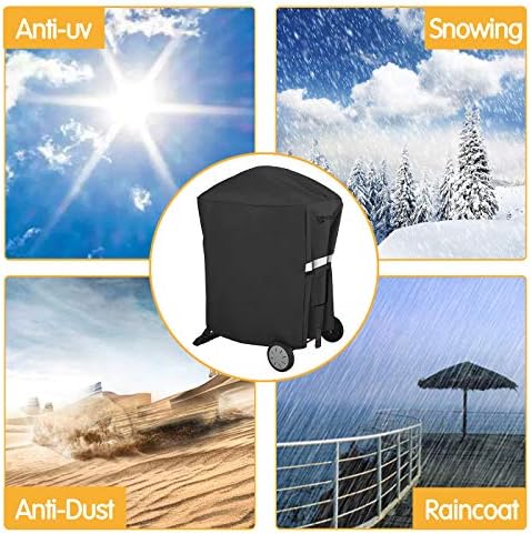 Grisun 7113 Grill Cover for Weber Q100 Q120 Q1000 Q1200 Q200 Q220 Q2000 Q2200 Q2400 Series Gas Grills, 600D, Waterproof, Anti-Fade Heavy Duty Grill Cover for Weber Q Series