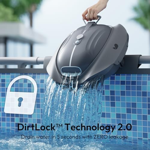 Bubot 300P Pool Vacuum, Cordless Robotic Pool Cleaner with Superior Suction Power, Bluehole Suction, DirtLock 2.0, Auto-Parking for Above-Ground Flat Pools up to 850 Sq.Ft, Space Gray