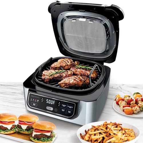 Grill Grate and Replacement Splatter Shield for Ninja AG301 Foodi 5-in-1 Indoor Grill, Non-stick Grill Griddle and Stainless Steel Fine Mesh Splatter Screen for Ninja Foodi AG300, AG301C, AG302, AG400