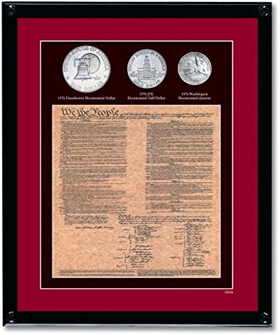 American Coin Treasures Framed U.S. Constitution with All 3 Bicentennial Coins