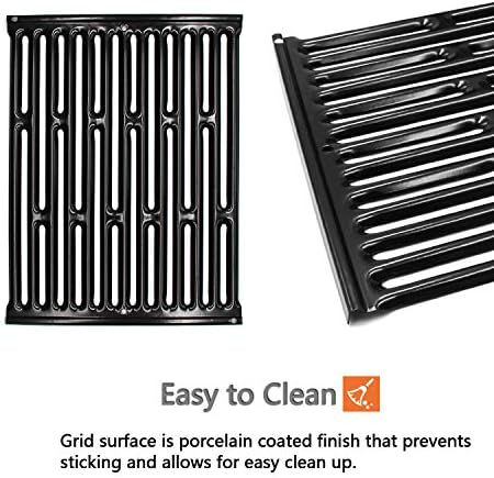 Hongso 7523 7521 7522 15 Inch Porcelain Enameled Cooking Grates 15 x 11 1/4 Replacement for Weber Spirit E-210, Spirit S 200 & 210 (with Side Control), Genesis Silver A, Spirit 500, 65904 65905 Grills