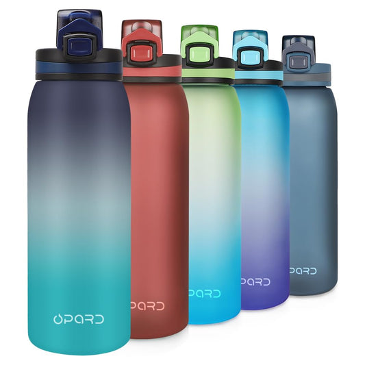 Opard 30oz Sports Water Bottle with Leak Proof Flip Top Lid BPA Free Tritan Reusable Plastic for Gym and Outdoor