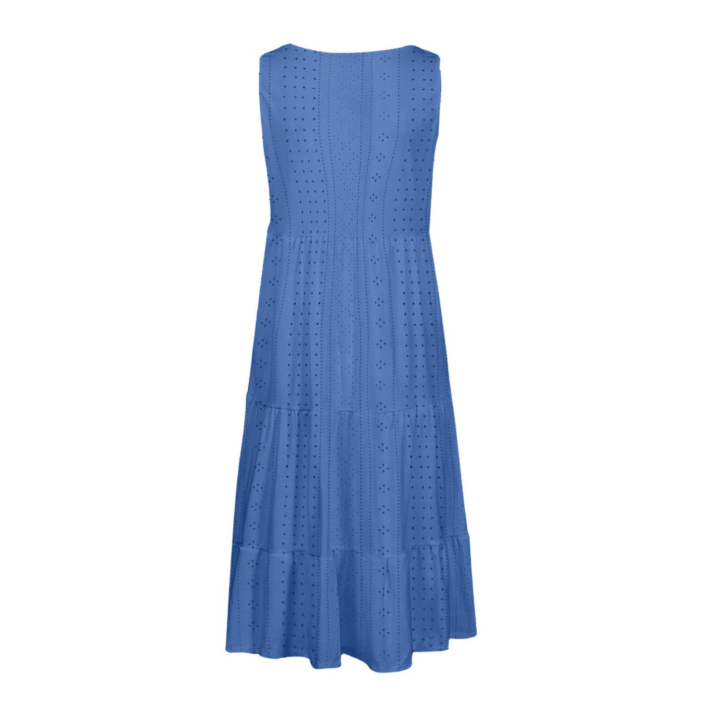 Anjikang Cheap Stuff Under 10 Dollars Summer Dresses for Women 𝟮𝟬𝟮𝟰 Sleeveless Beach Tank Dresses Tiered Ruffle Swing Dress Casual Solid Color Dresses, Large