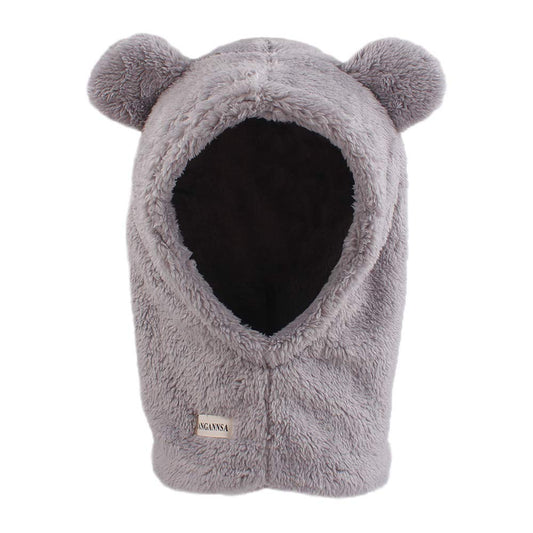 Baby Girls Winter Hat Boys Warm Scarf Hat Kids Thick Earflap Hood Cap with Ear 6M-7T (Gray,S)