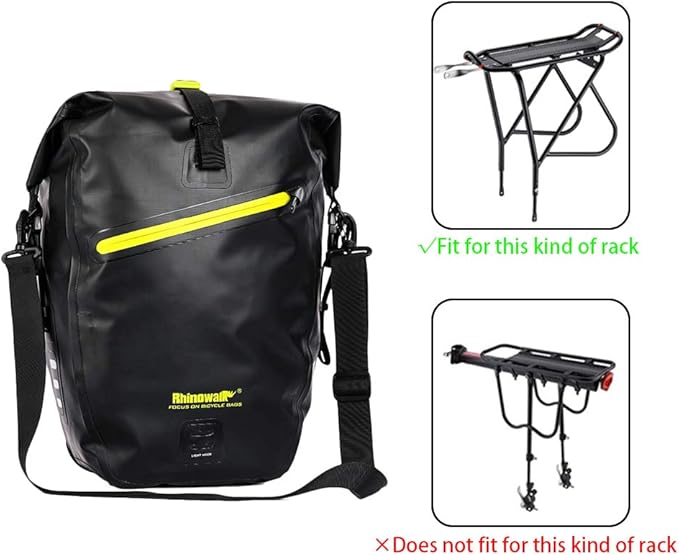 Rhinowalk Bike Bag Waterproof Bike Pannier Bag 27L,(for Bicycle Cargo Rack Saddle Bag Shoulder Bag Laptop Pannier Rack Bicycle Bag Professional Cycling Accessories)