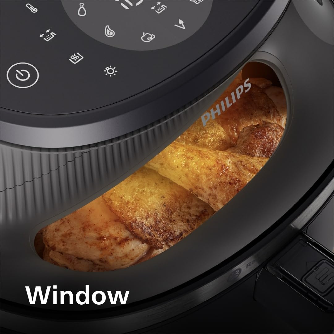 Philips Air Fryer 3000 Series 6.5qt, Cooking Window, 16-in-1 Air Fryer, RapidAir Plus Technology, Fat Removal, HomeID Recipe App, Easy to Clean (NA330/00)