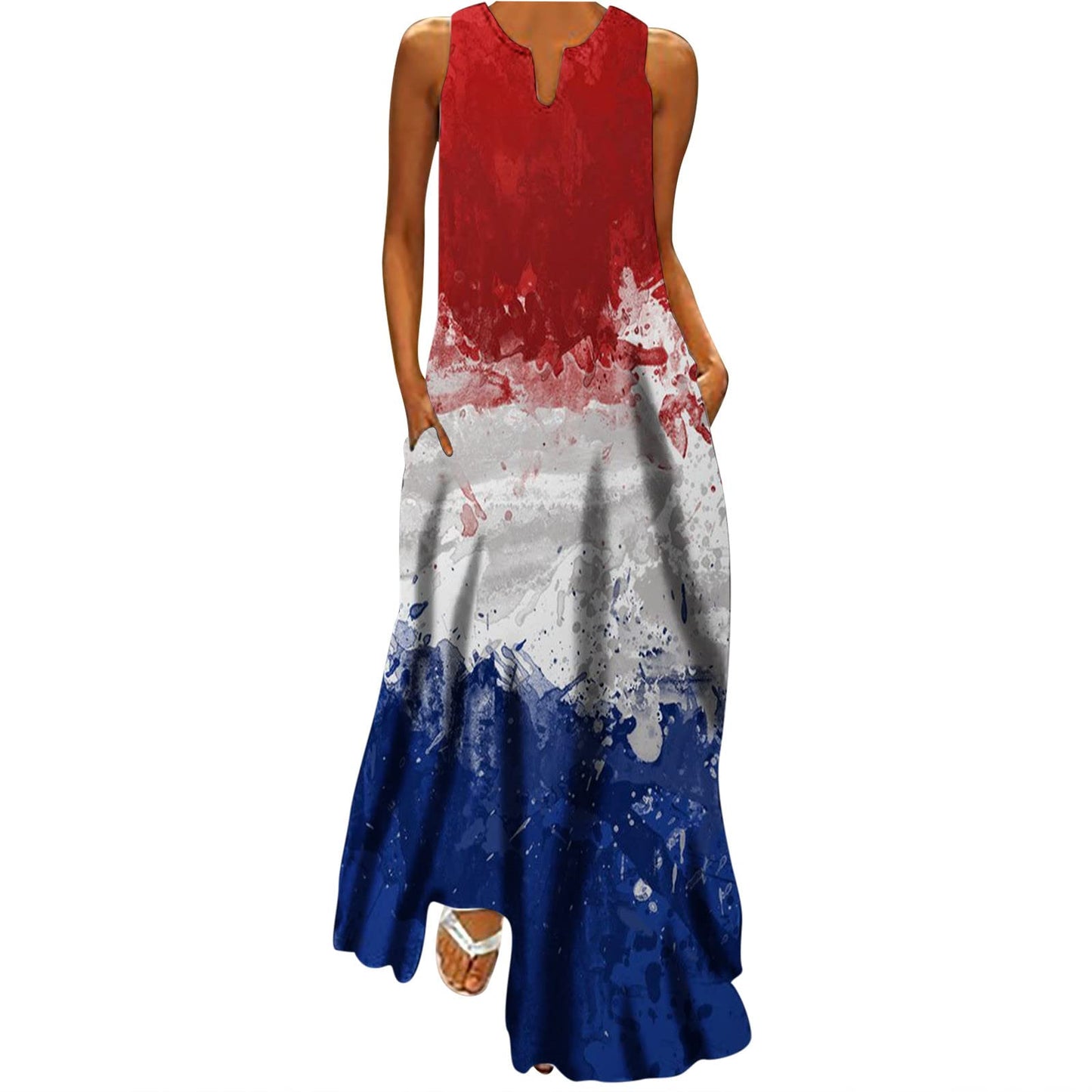 Summer Dresses for Women 2024 Plus Size Maxi Sundress for Women Trendy 2024 Summer Dress Floral Print V Neck Dresses Sleeveless Boho Dress Beach Outfits Straight Dresses for Women Knee Length
